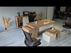 Captiva Executive Desk Set - Oak Mink